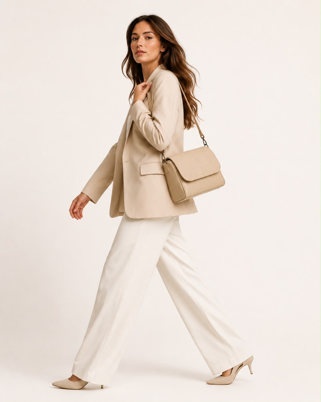 Sac Bandoulière Femme Rétro – Beige