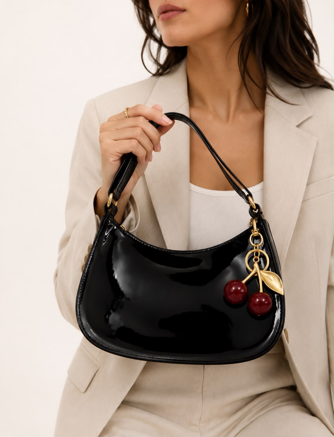 Sac Épaule Femme Livia – Black Cherry