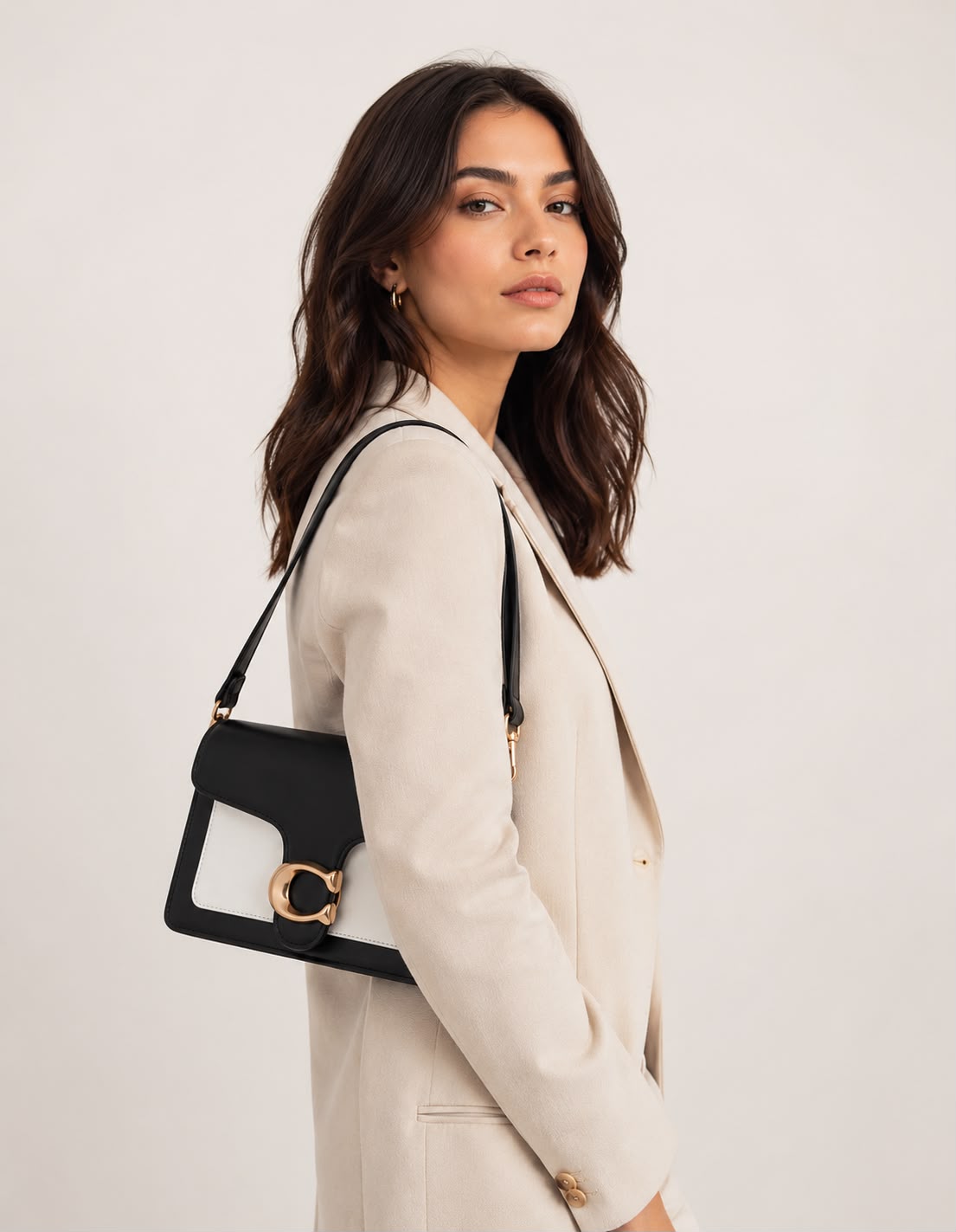 Sac Bandoulière Femme Élise – Noir et Blanc