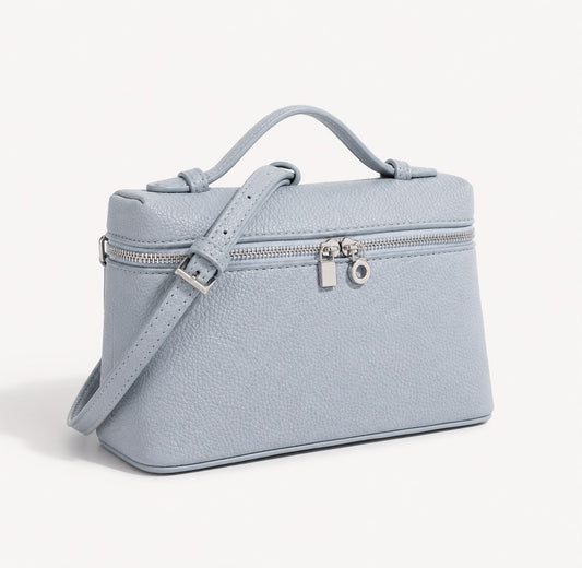 Mini Sac Bandoulière Femme Grainé Écrin – Bleu Ciel