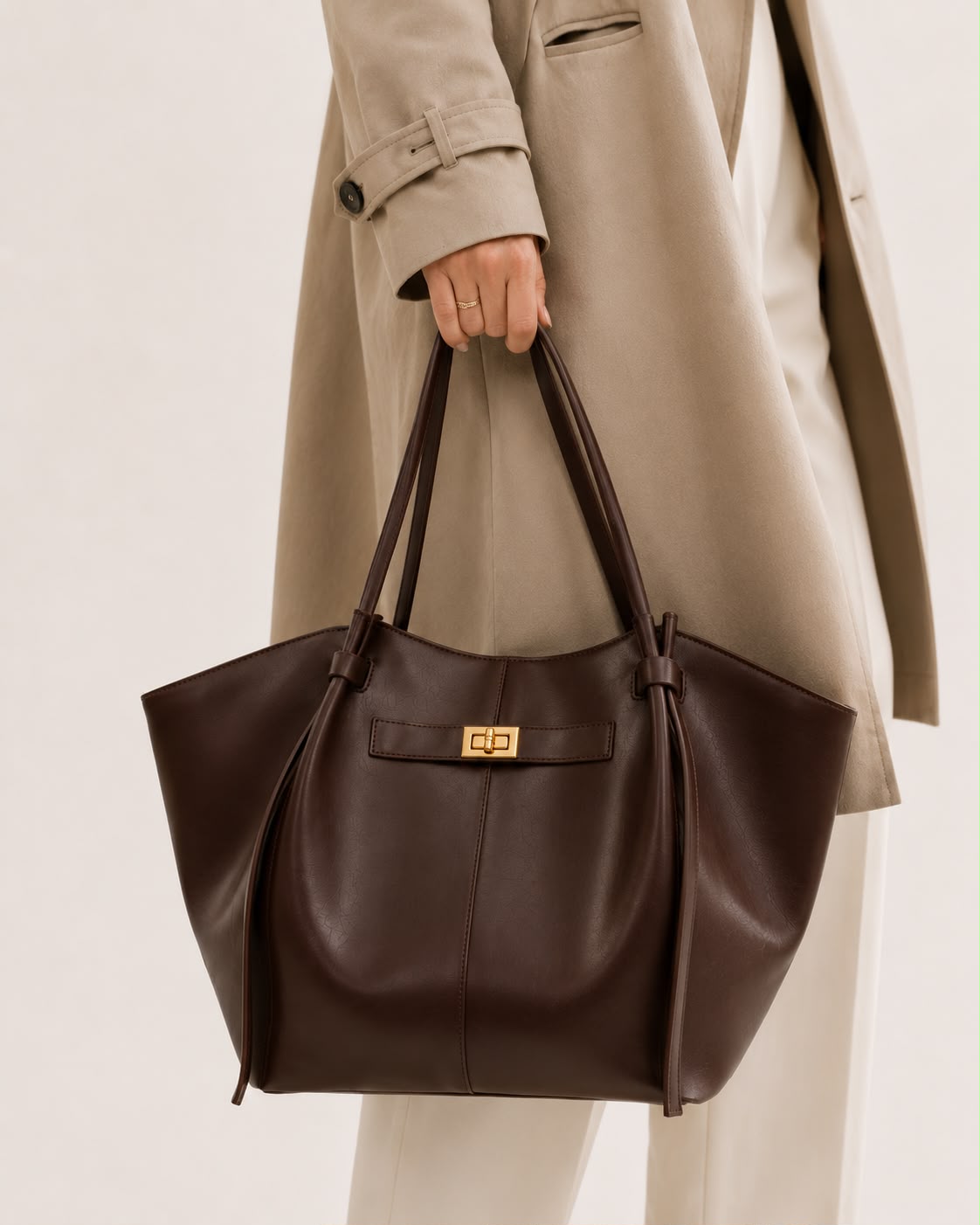 Grand Sac Cabas Femme Aélia Café