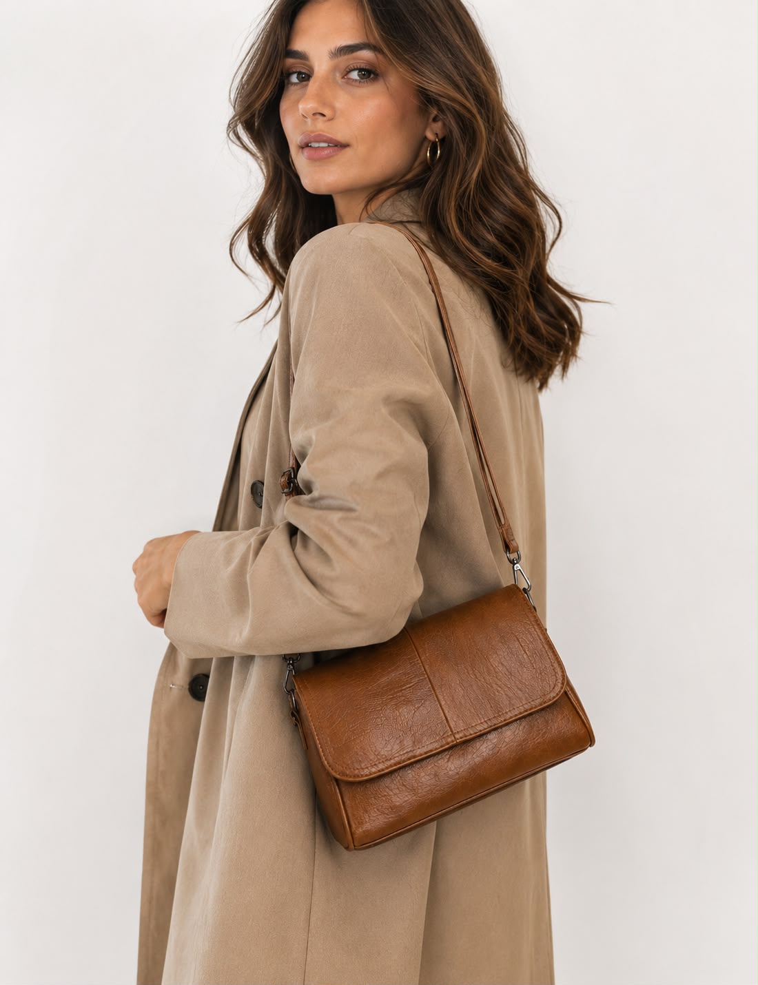 Sac Bandoulière Femme Rétro – Marron