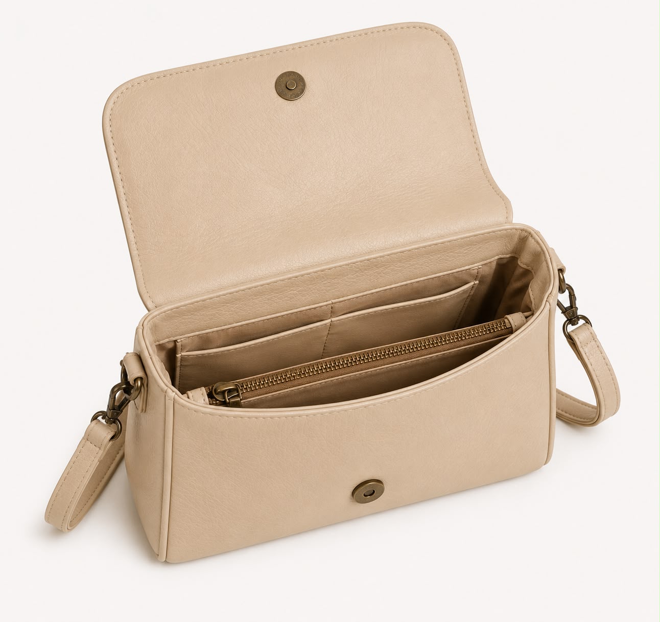 Sac Bandoulière Femme Rétro – Beige