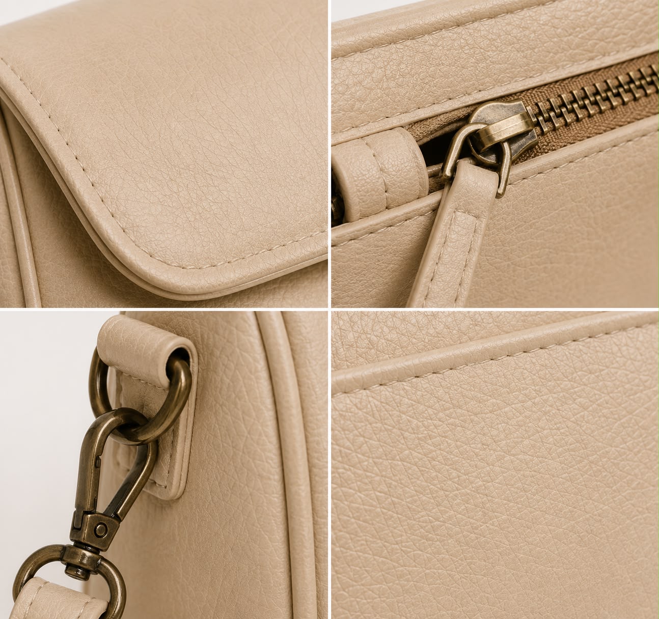 Sac Bandoulière Femme Rétro – Beige