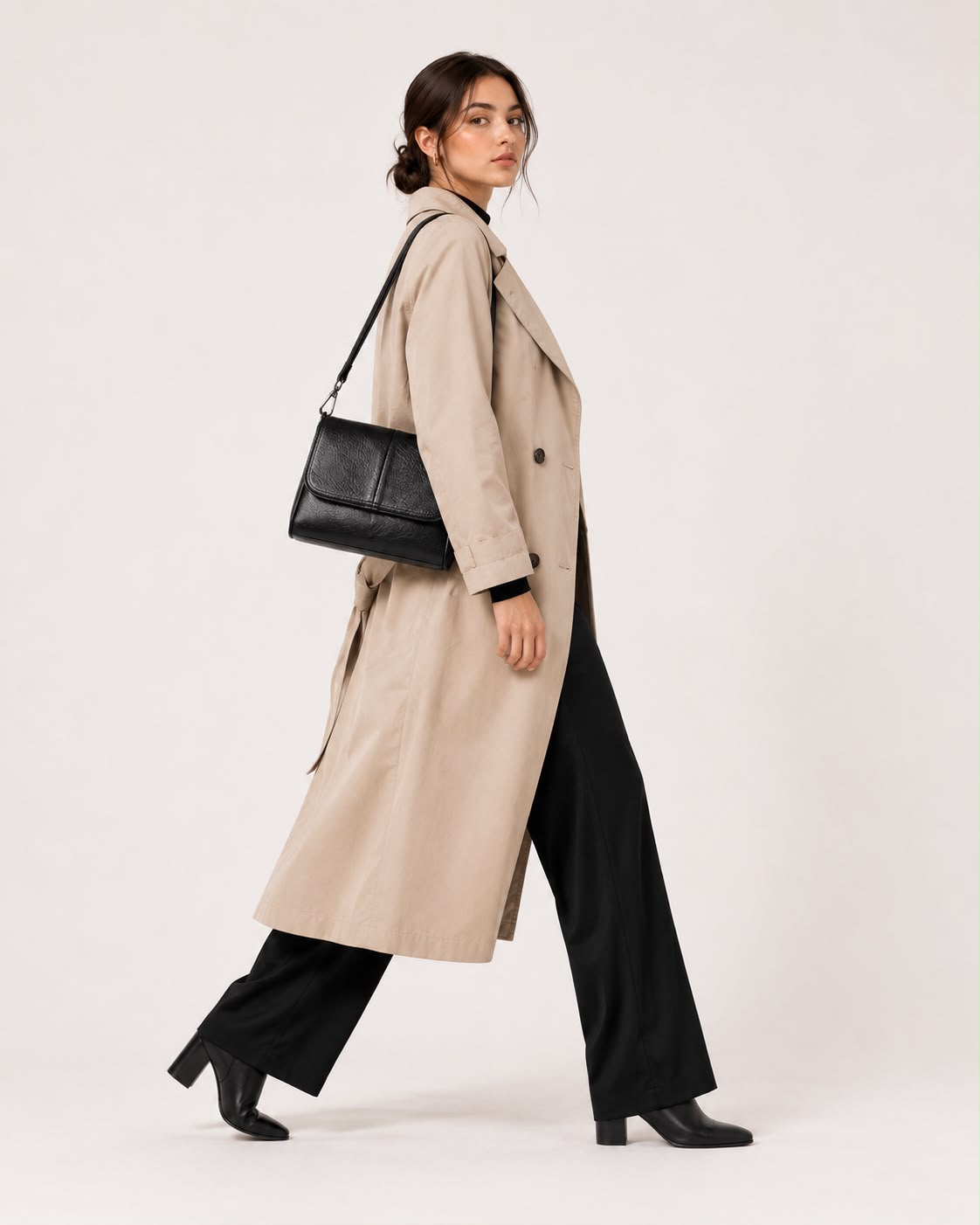 Sac Bandoulière Femme Rétro – Noir