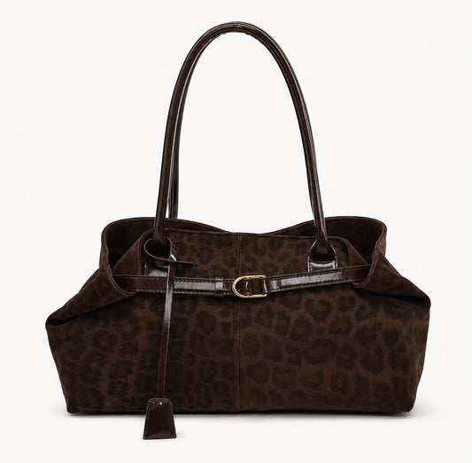 Sac Porté Épaule Léopard Féline – Café