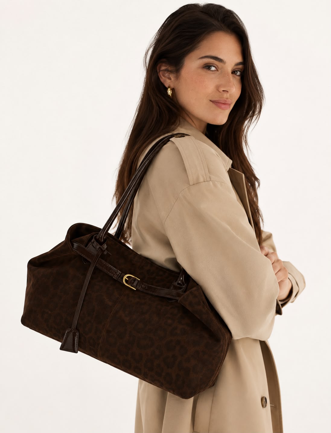 Sac Porté Épaule Léopard Féline – Café
