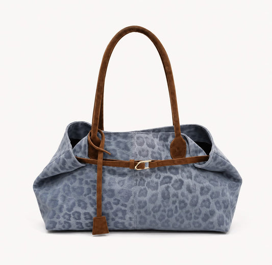 Sac Porté Épaule Léopard Féline – Bleu