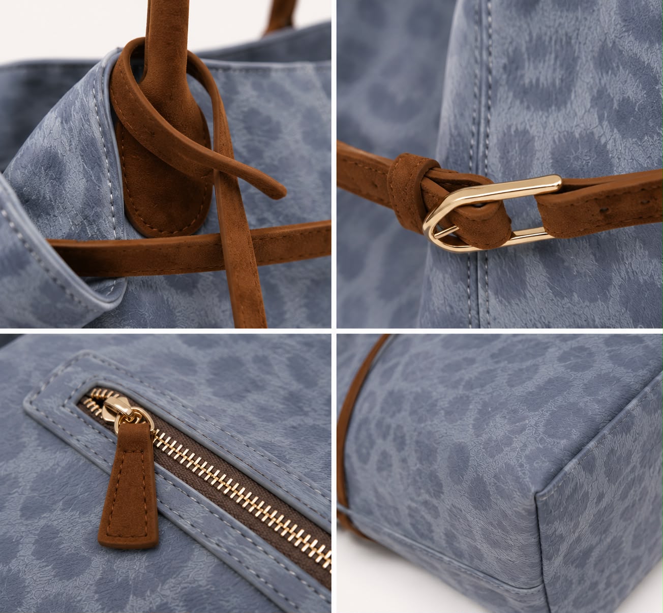 Sac Porté Épaule Léopard Féline – Bleu