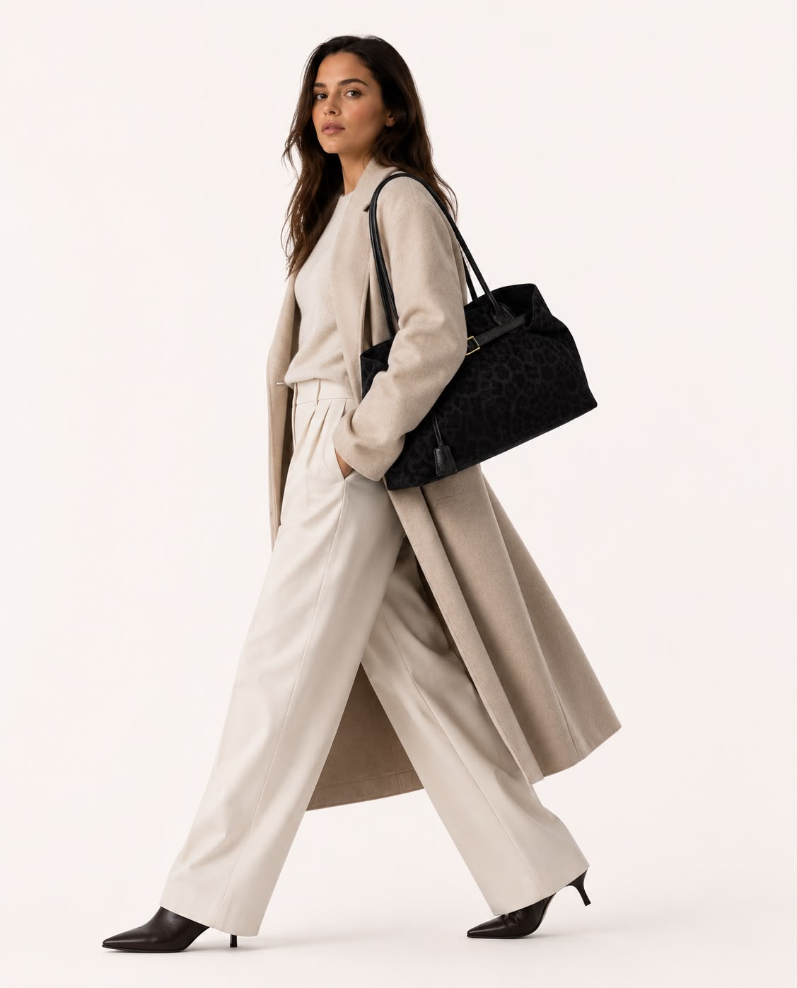 Sac Porté Épaule Léopard Féline – Noir