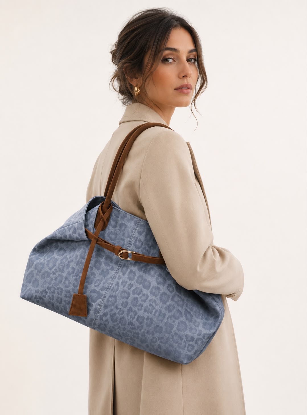 Sac Porté Épaule Léopard Féline – Bleu