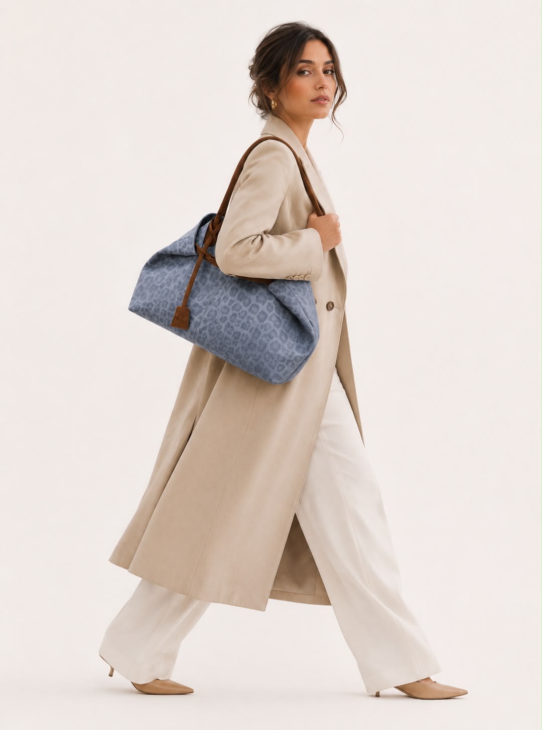 Sac Porté Épaule Léopard Féline – Bleu