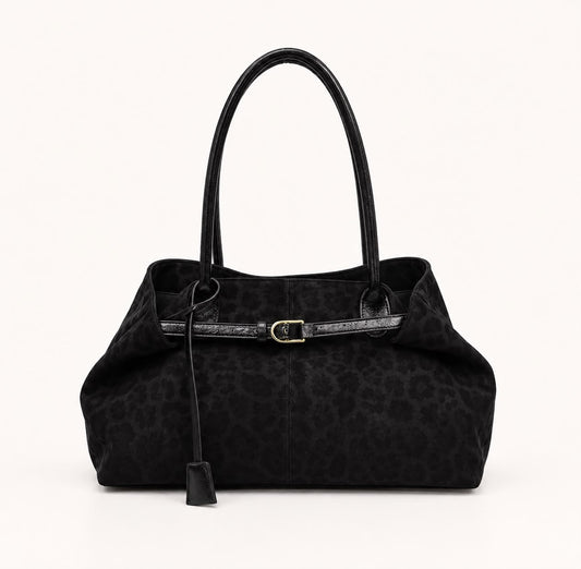 Sac Porté Épaule Léopard Féline – Noir