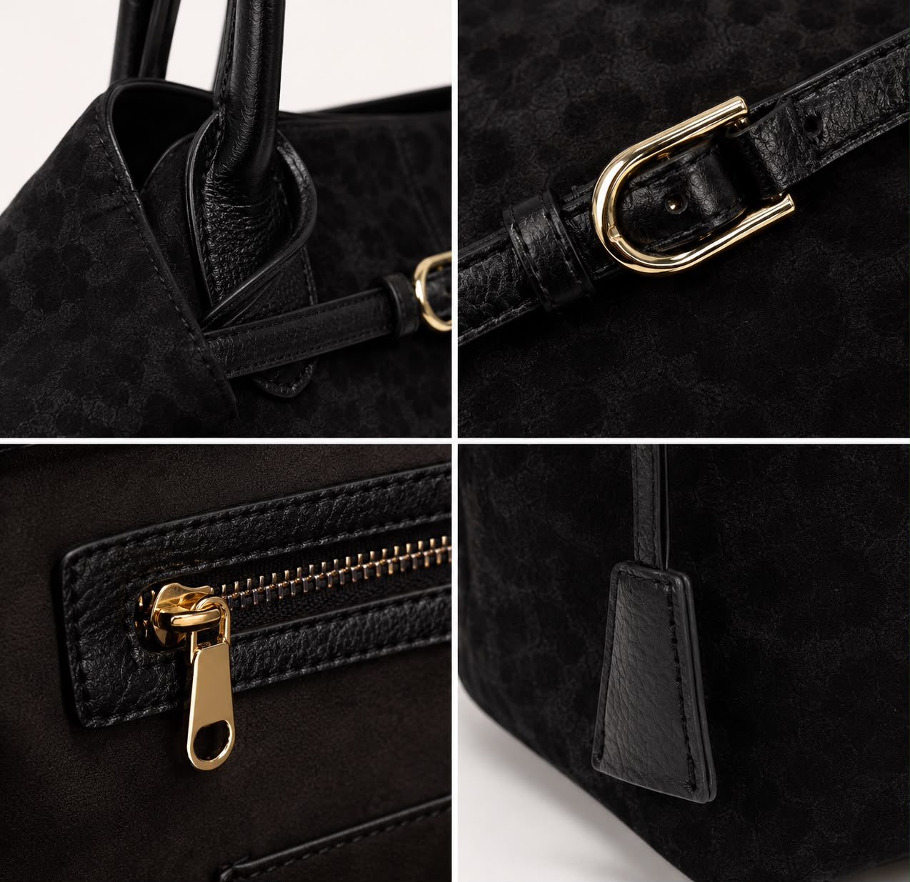 Sac Porté Épaule Léopard Féline – Noir