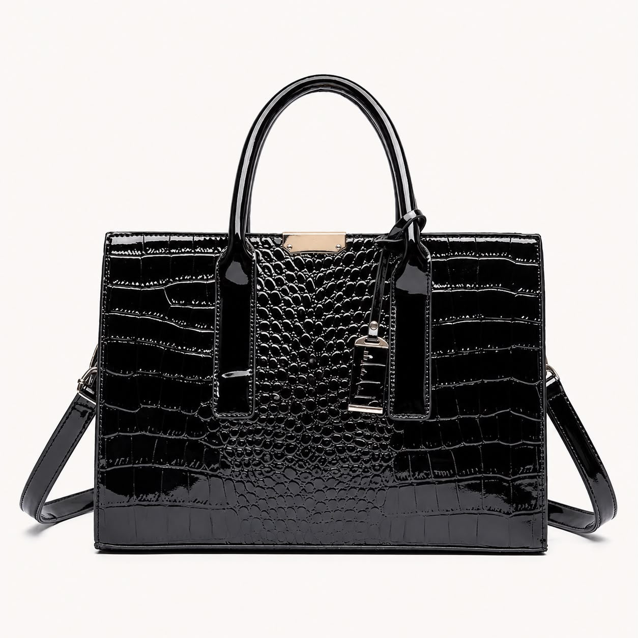 Sac à Main Femme Croco Élise – Noir