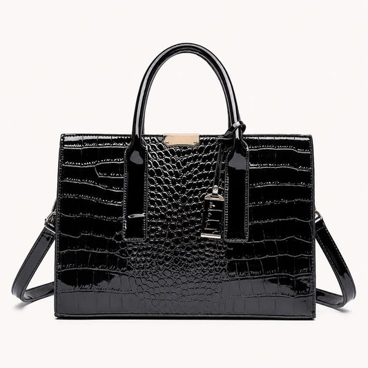 Sac à Main Femme Croco Élise – Noir