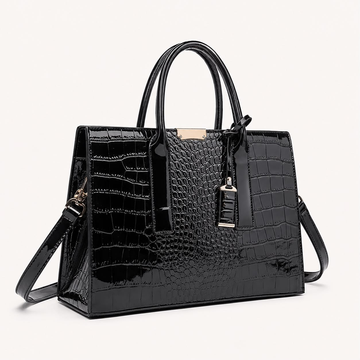 Sac à Main Femme Croco Élise – Noir