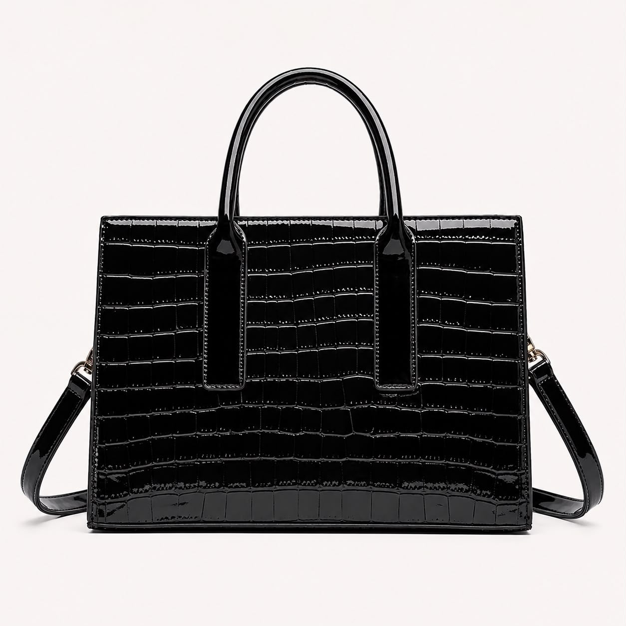 Sac à Main Femme Croco Élise – Noir