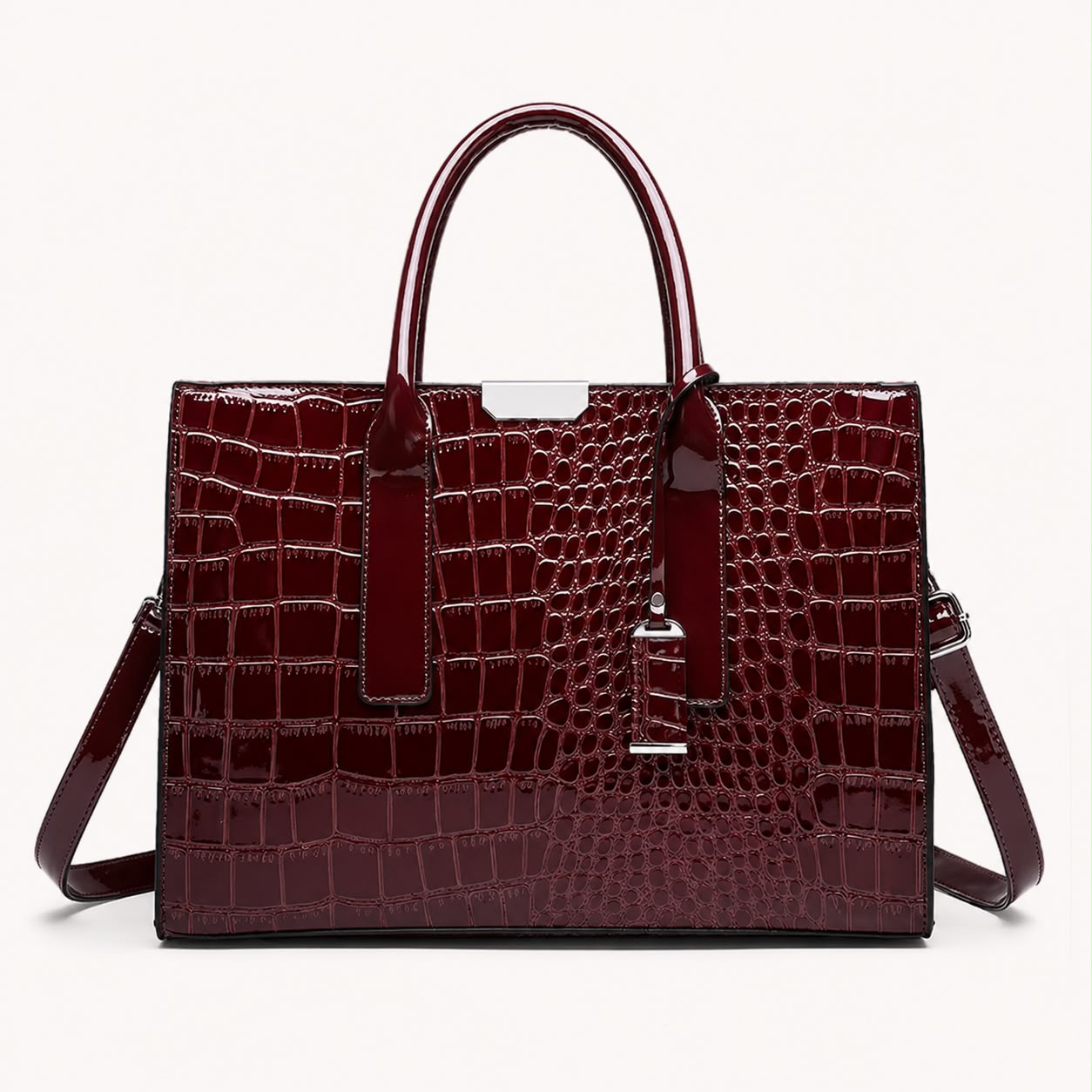 Sac à Main Femme Croco Élise – Brun Foncé