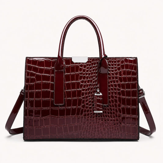 Sac à Main Femme Croco Élise – Brun Foncé