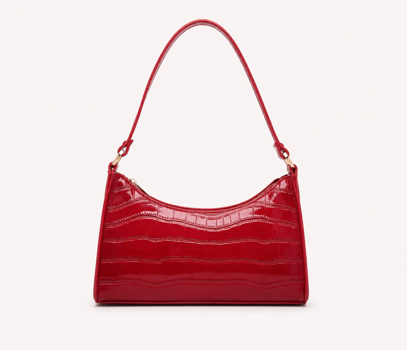 Sac Bandoulière Alligator Alma – Rouge