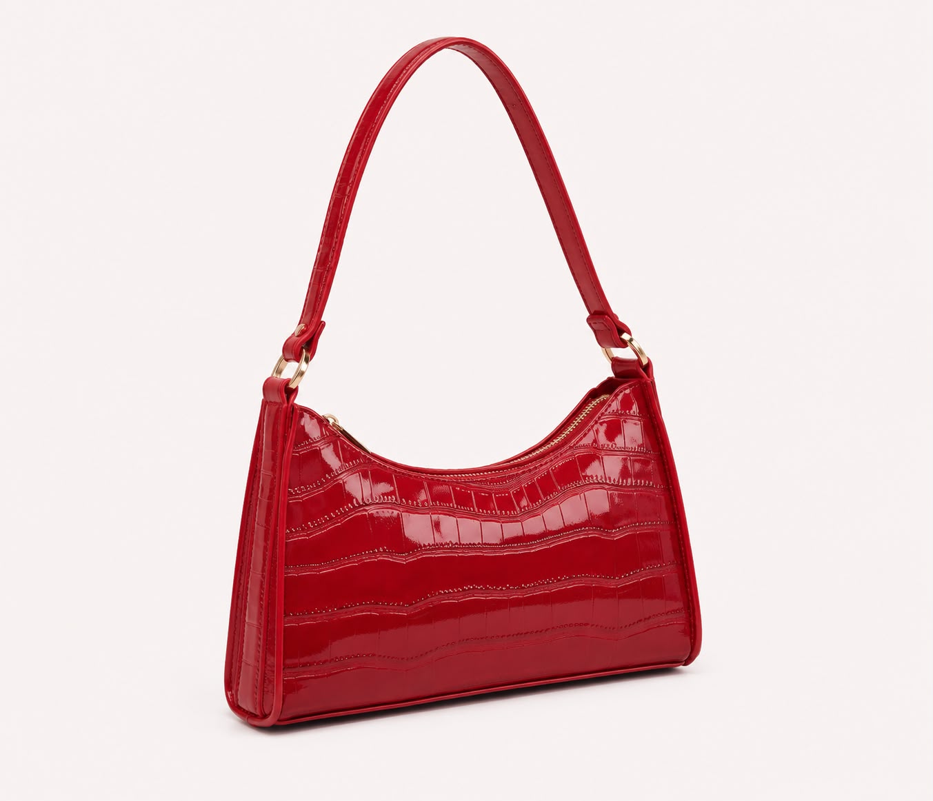 Sac Bandoulière Alligator Alma – Rouge