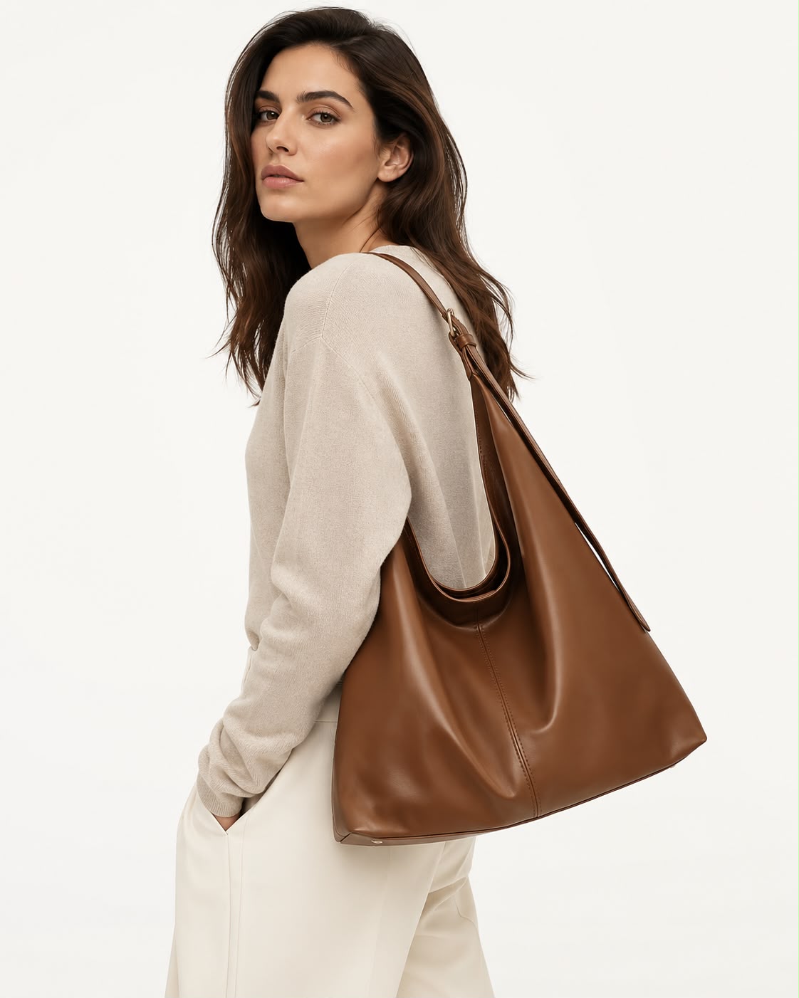 Sac Hobo Femme Alba – Marron Clair