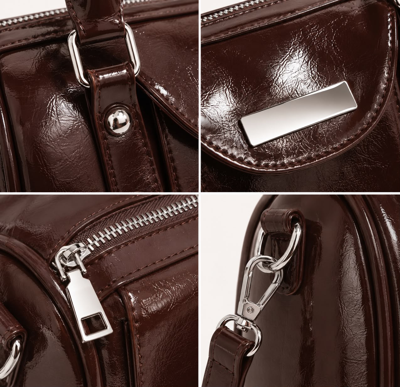 Sac à Main Femme Élise – Café Brillant