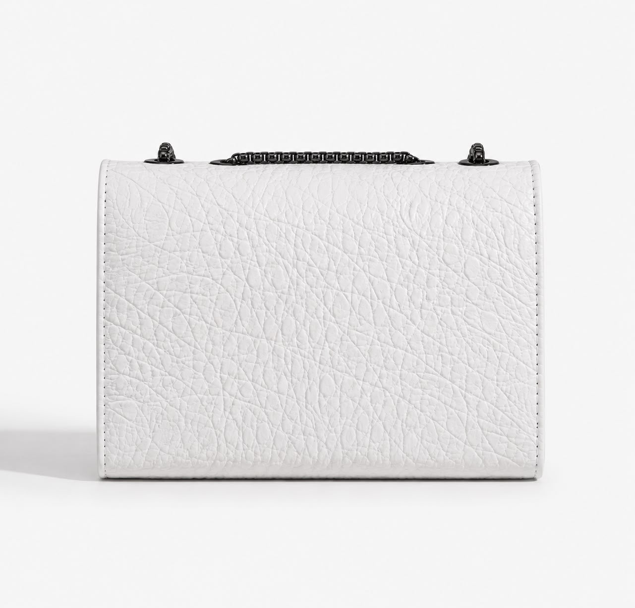 Sac Bandoulière Femme Effet Croco Blanc