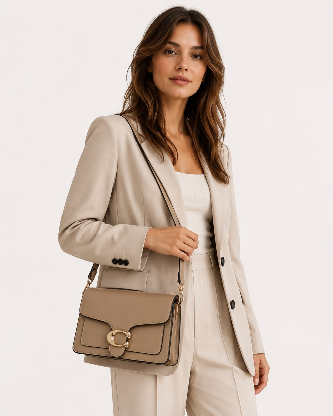 Sac Bandoulière Femme Élise – Beige Kaki