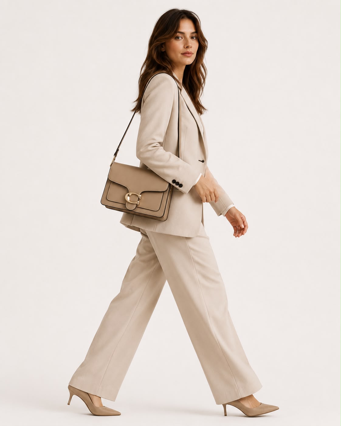 Sac Bandoulière Femme Élise – Beige Kaki
