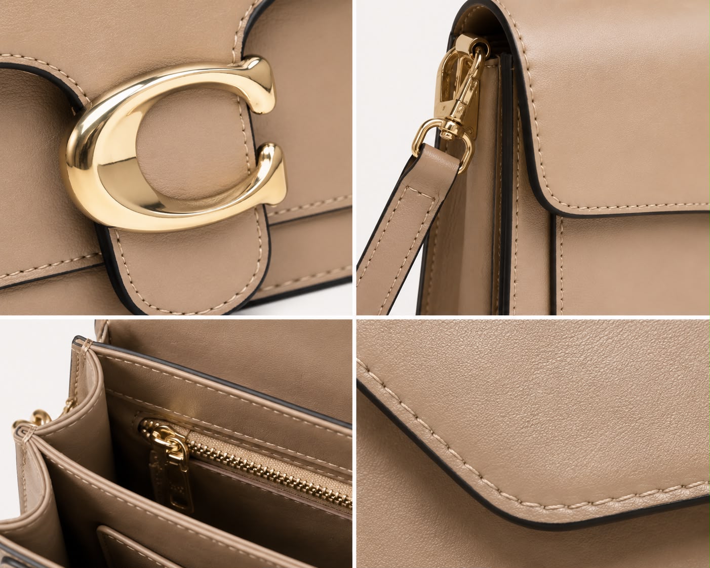 Sac Bandoulière Femme Élise – Beige Kaki