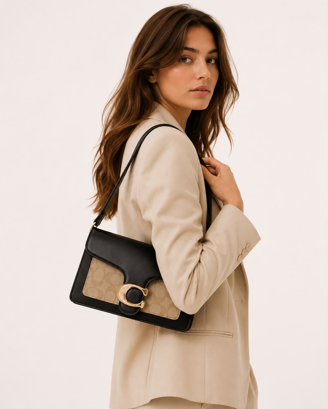 Sac Bandoulière Femme Élise – Noir et Kaki