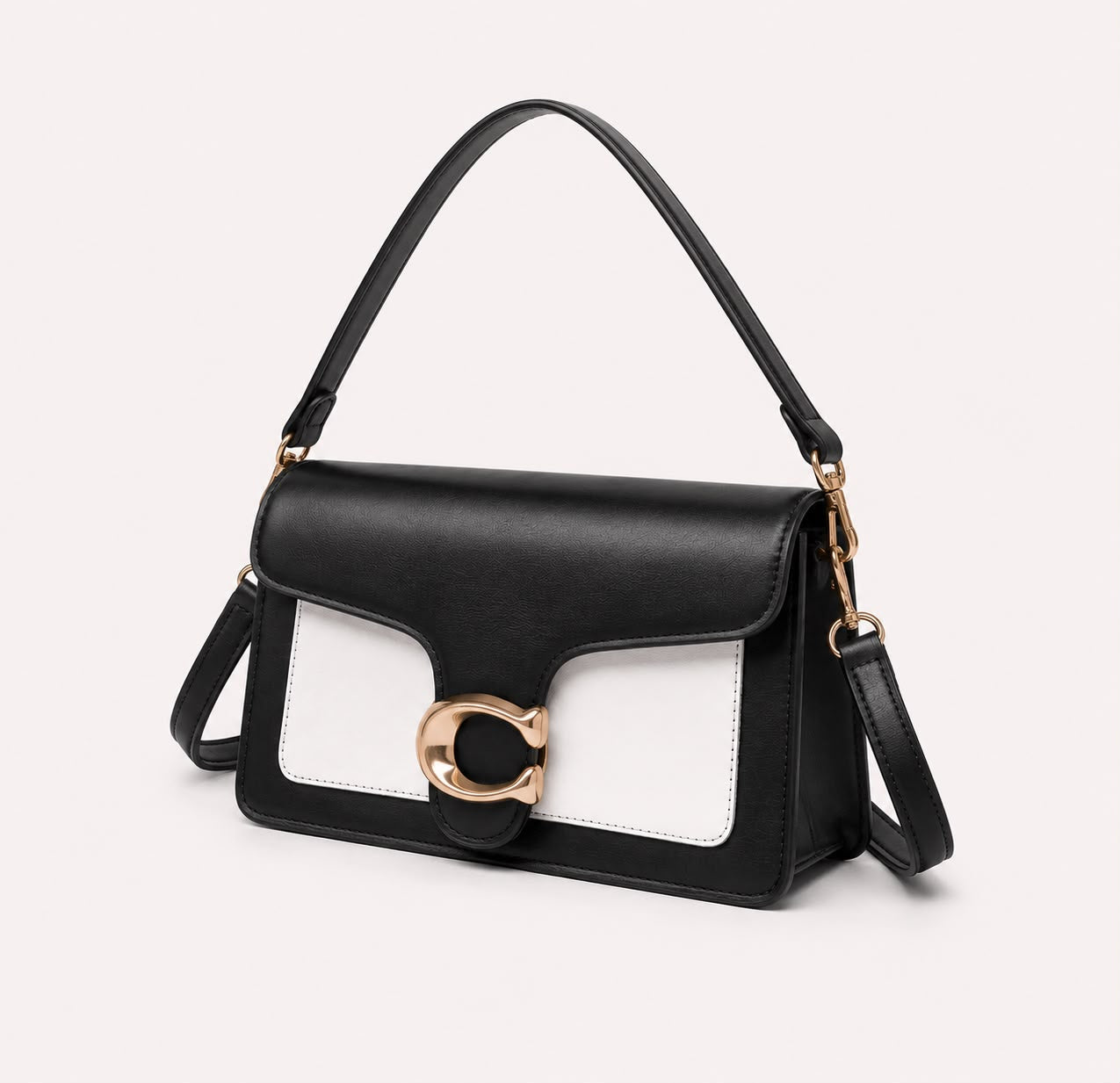 Sac Bandoulière Femme Élise – Noir et Blanc