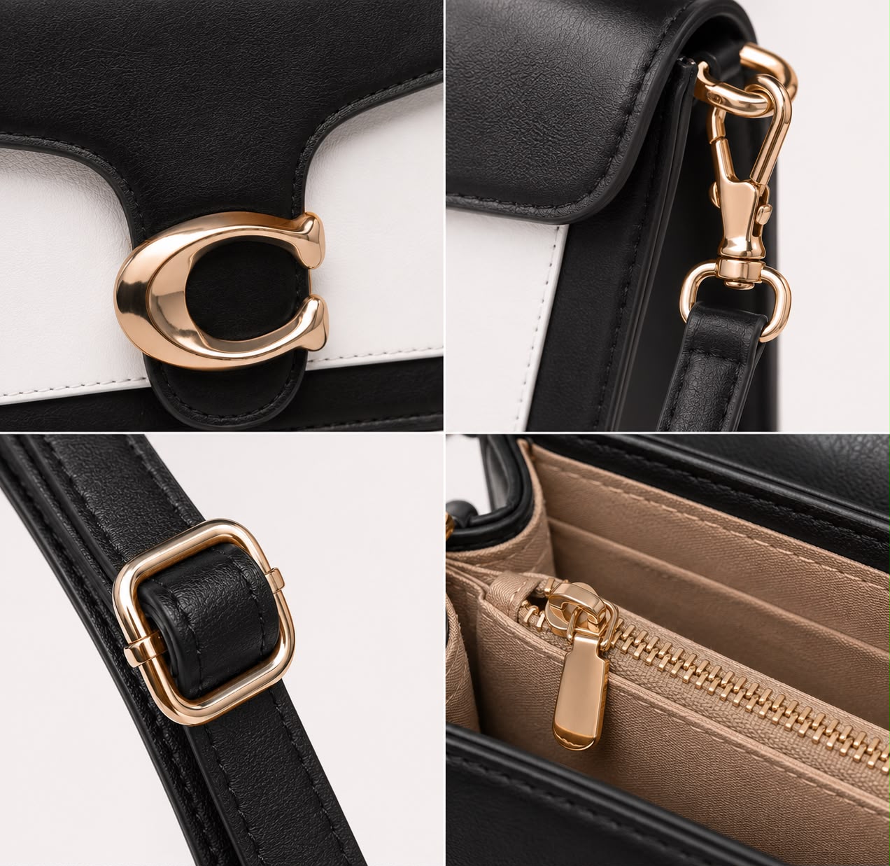 Sac Bandoulière Femme Élise – Noir et Blanc