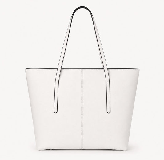 Sac Cabas Femme en Cuir Véritable Blanc – Élise