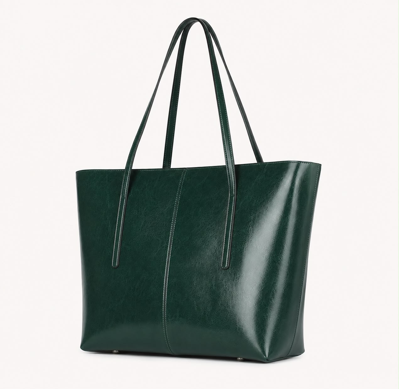 Sac Cabas Femme en Cuir Véritable Vert – Élise