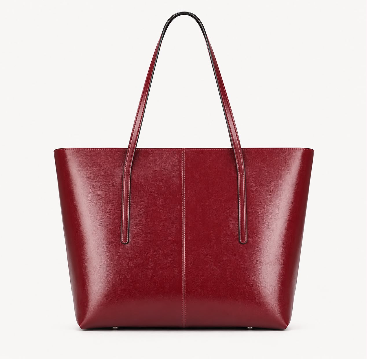 Sac Cabas Femme en Cuir Véritable Bordeaux – Élise