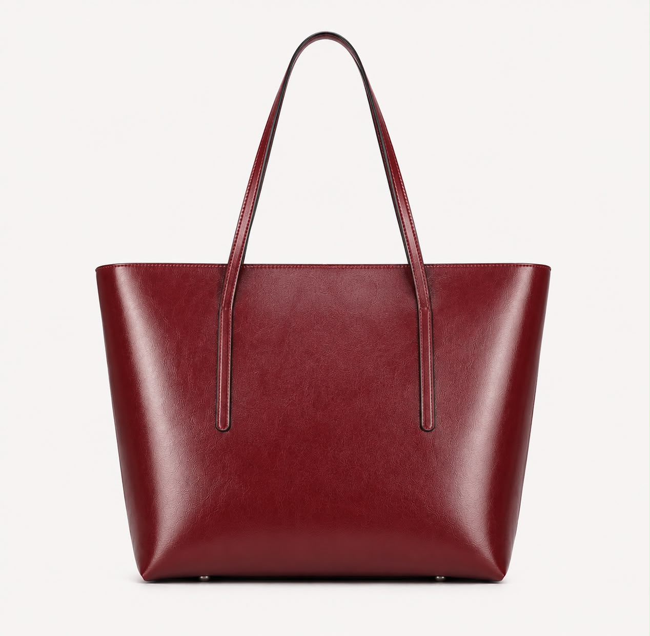 Sac Cabas Femme en Cuir Véritable Bordeaux – Élise