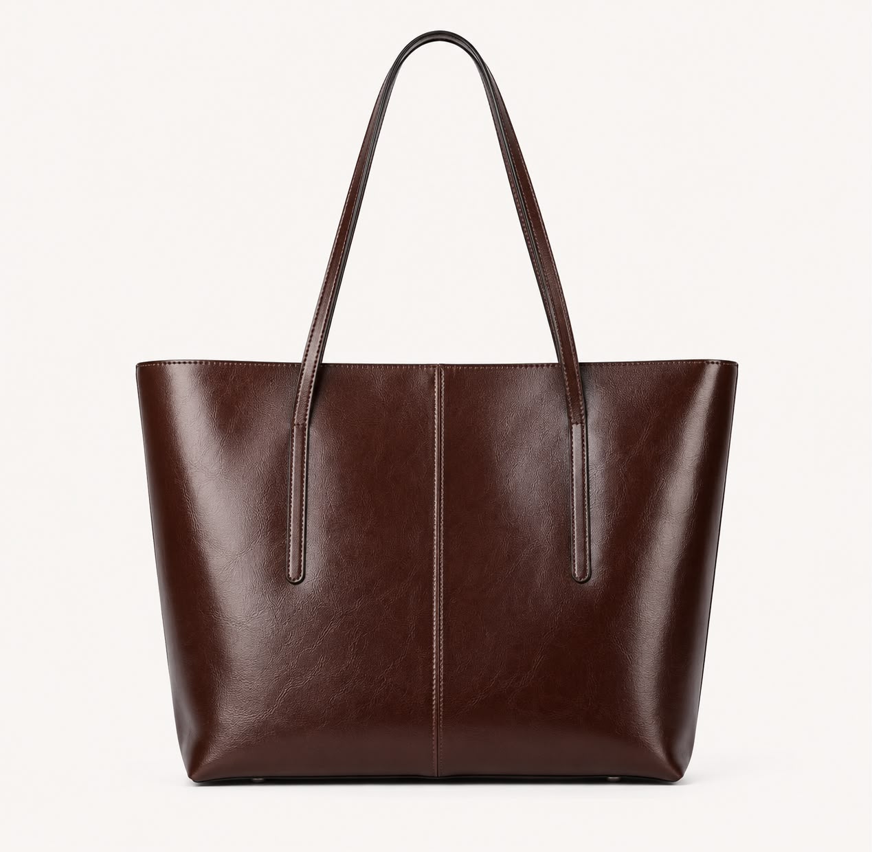 Sac Cabas Femme en Cuir Véritable Marron Café – Élise