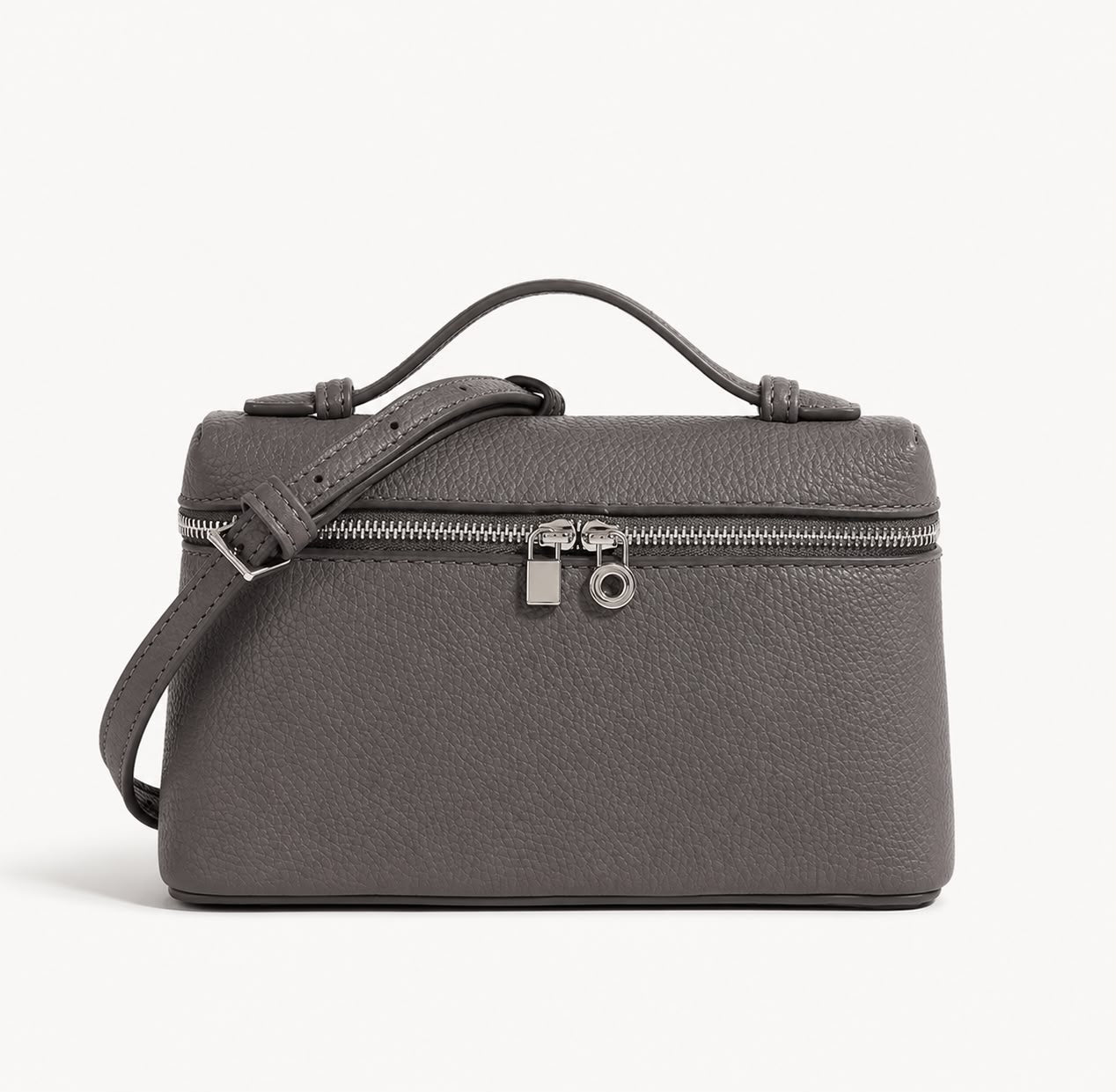 Mini Sac Bandoulière Femme Grainé Écrin – Gris