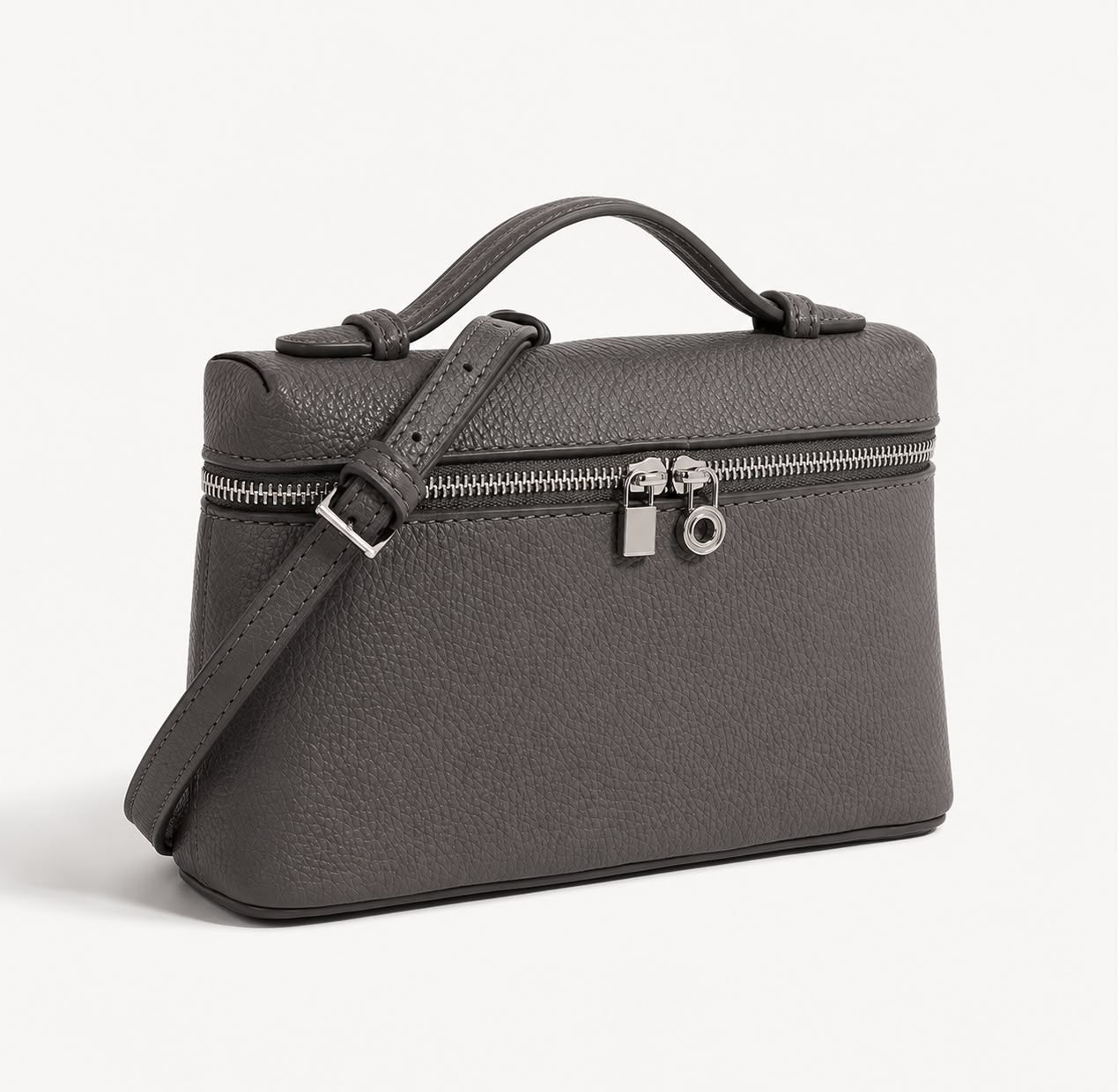Mini Sac Bandoulière Femme Grainé Écrin – Gris