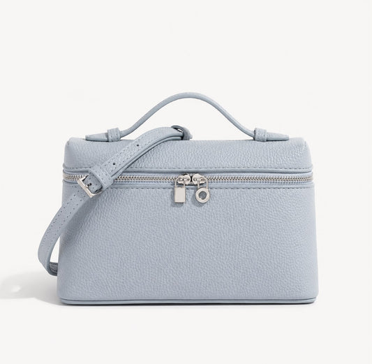 Mini Sac Bandoulière Femme Grainé Écrin – Bleu Ciel
