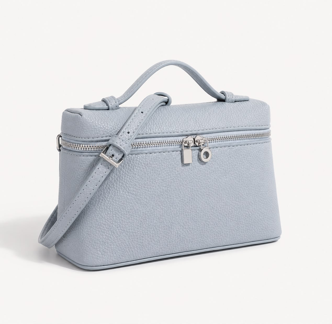Mini Sac Bandoulière Femme Grainé Écrin – Bleu Ciel