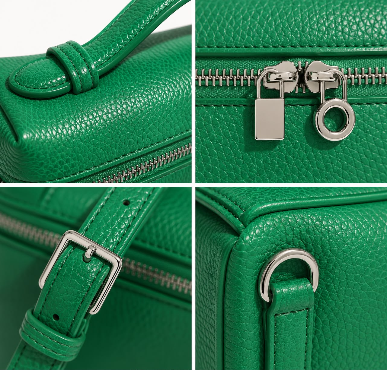 Mini Sac Bandoulière Femme Grainé Écrin – Vert