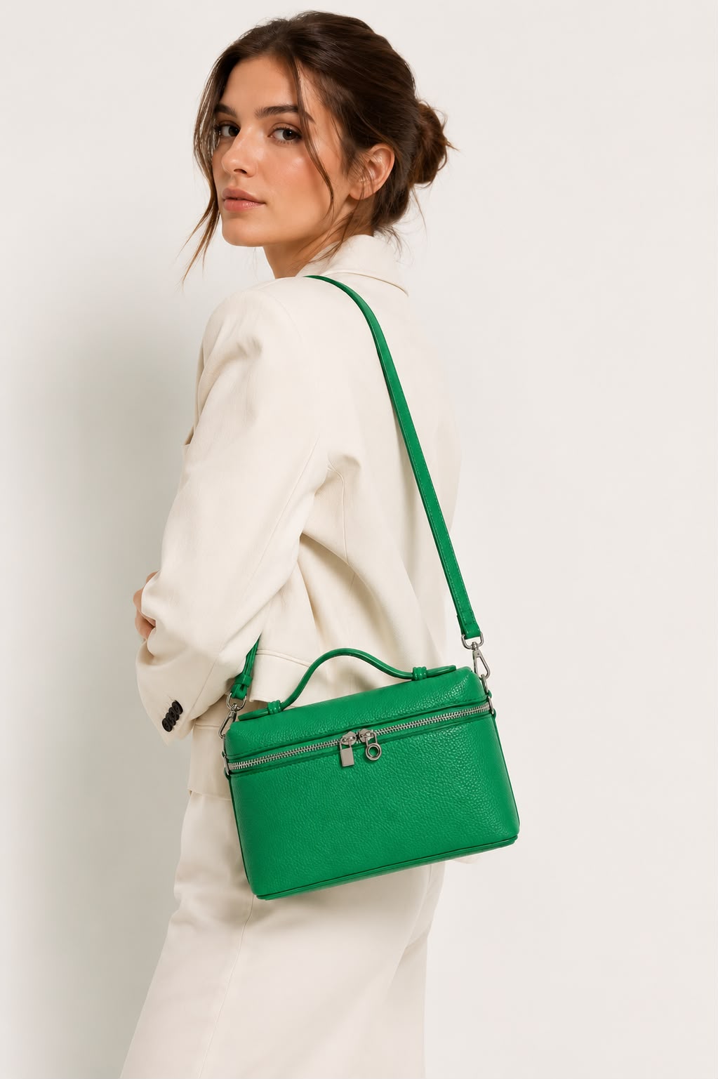 Mini Sac Bandoulière Femme Grainé Écrin – Vert