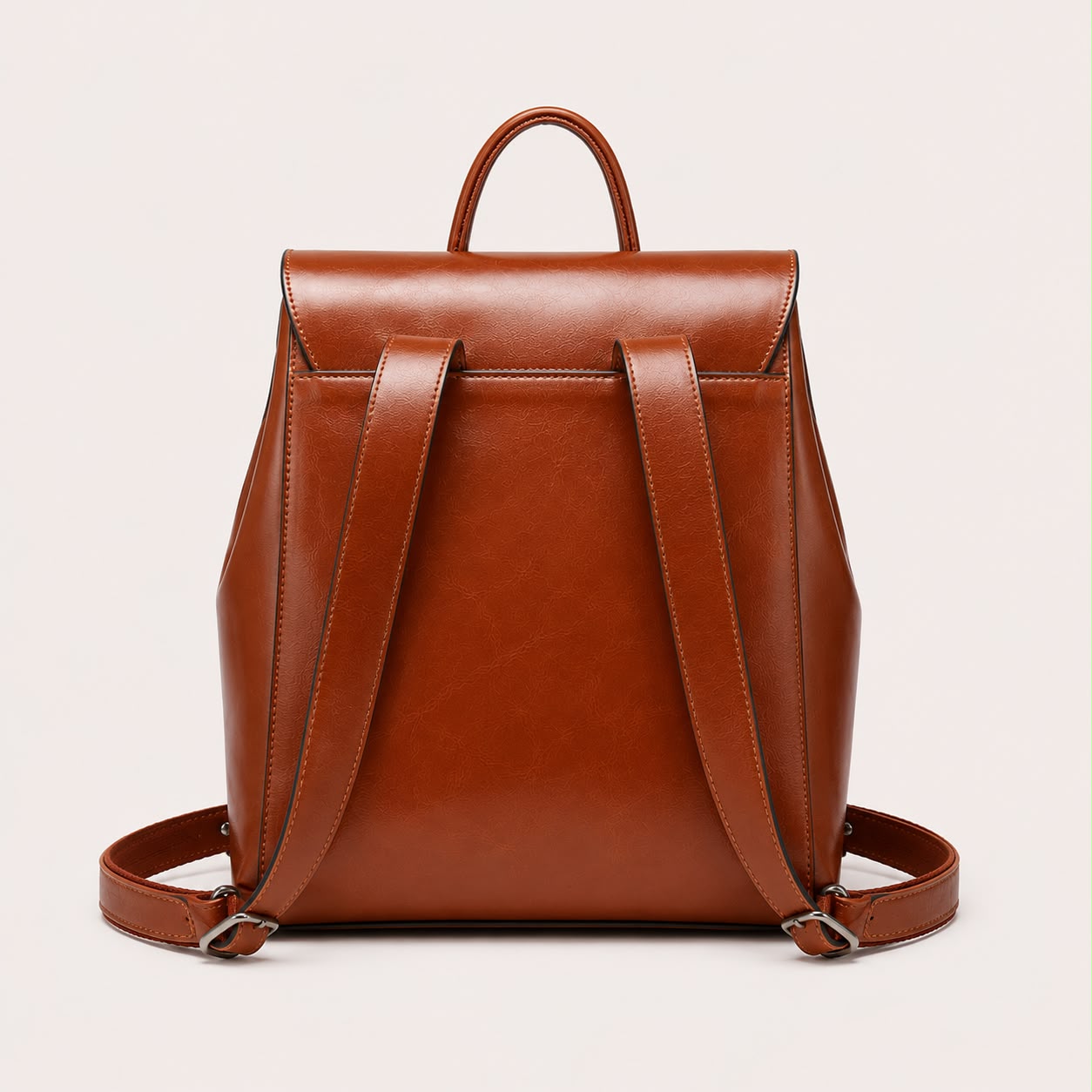 Sac à Dos Femme en Cuir Véritable Cognac – Grande Capacité