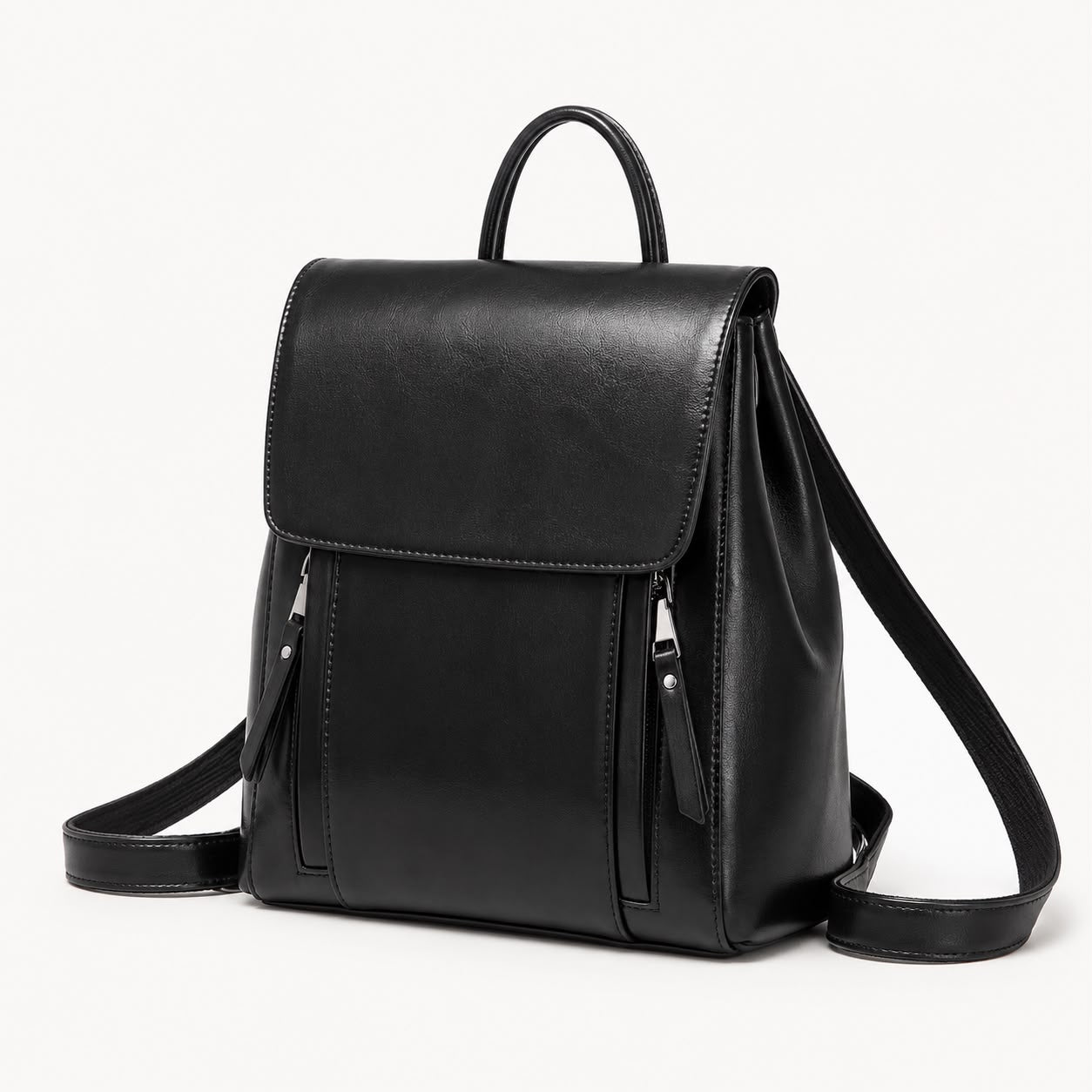 Sac à Dos Femme en Cuir Véritable Noir – Grande Capacité