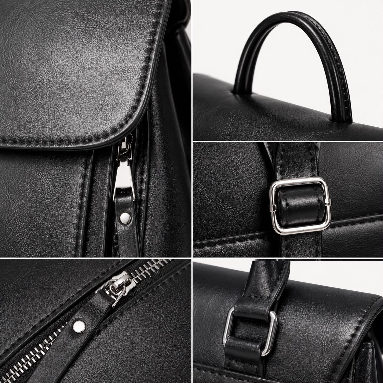 Sac à Dos Femme en Cuir Véritable Noir – Grande Capacité