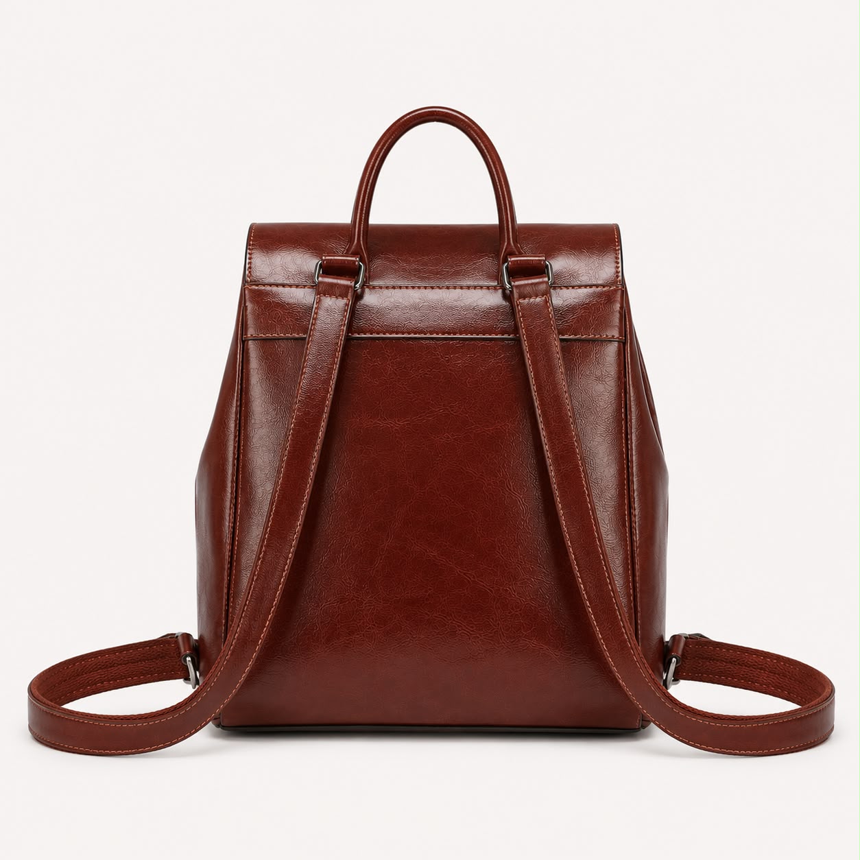 Sac à Dos Femme en Cuir Véritable Marron Café – Grand Format